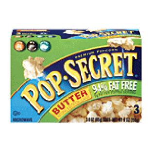 Pop-secret  94% fat free butter, microwave popcorn, 3 3.0-oz bags 9oz