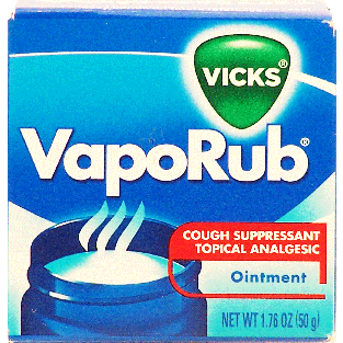 Vicks Vaporub nasal decongestant/cough supressant/topical analge1.76oz