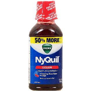 Ny Quil Cough nighttime cough relief, cherry flavor, 10% alcoho12fl oz