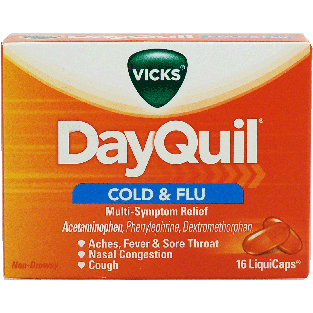 Vicks DayQuil cold & flu multi-symptom relief LiquiCaps 16ct