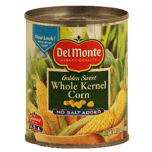 Del Monte  Whole Kernel Golden Sweet No Salt Added  8.75oz