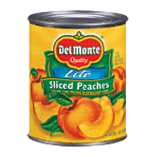 Del Monte  lite yellow cling sliced peaches in extra light syrup 29oz