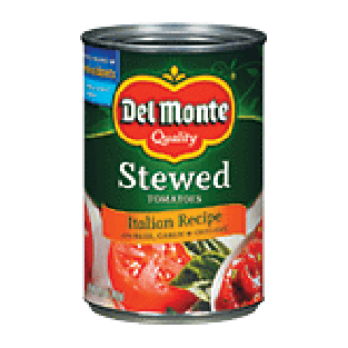 Del Monte Tomatoes Stewed Italian Recipe w/Basil Garlic & Oregan 14.5oz
