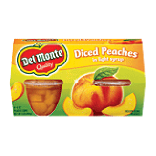 Del Monte Diced Peaches In Light Syrup 4 Pk 4oz