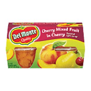 Del Monte Cherry Mixed Fruit In Light Syrup 4 Pk 4oz