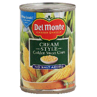 Del Monte  no salt added sweet corn, cream style  14.75oz