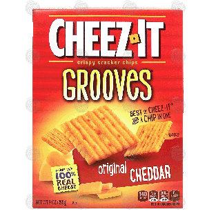 Sunshine Cheez-It grooves; original cheddar crispy cracker chips 9oz