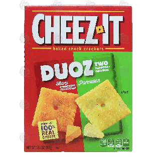 Sunshine Cheez-It Duoz; sharp cheddar and parmesan flavored bake 12.4oz