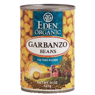 Eden Organic garbanzo beans no salt added  15oz