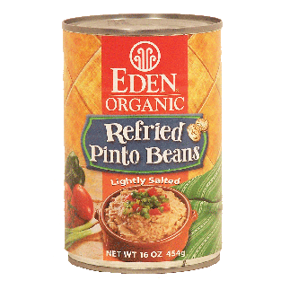 Eden Organic refried pinto beans, lightly salted 16oz