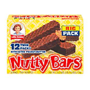 Little Debbie Nutty Bars Wafers w/Extra Peanut Butter 24 Ct 25.2oz