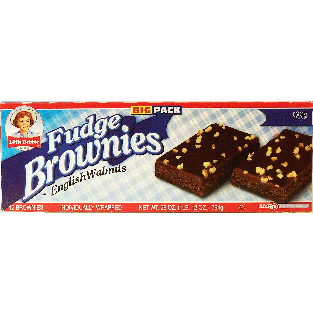 Little Debbie  12 fudge brownies sprinkled with chopped nuts, indi28oz