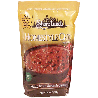 Shore Lunch  homestyle chili with beans dry mix, makes 1/2 gallo10.6oz