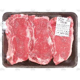 Value Center Market  beef new york strip steaks, bone-in, value pac1lb