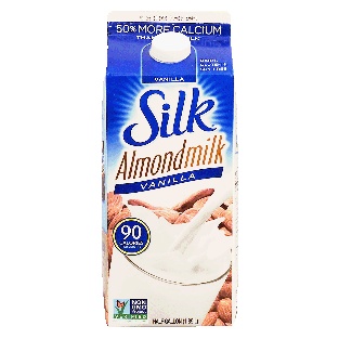 Silk  vanilla almond milk, dairy, gluten & soy-free 0.5gal