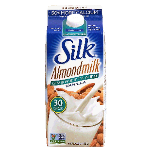 Silk  unsweetened vanilla almond milk, dairy, gluten & soy-free 0.5gal