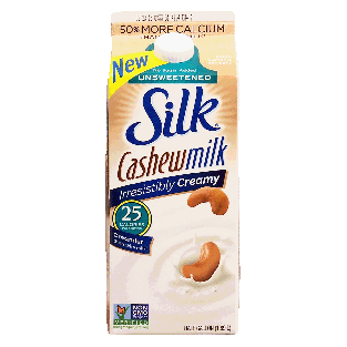 Silk  unsweetened cashew milk, irresistibly creamy 0.5gal