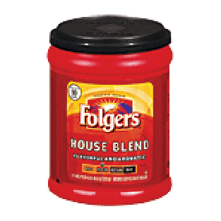 Folgers House Blend medium roast ground coffee, makes up to 90 610.3oz