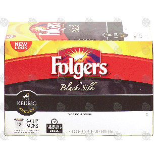 Keurig Folgers Black Silk; dark roast coffee, 12 K-Cups 3.38-oz