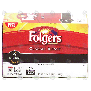 Keurig Folgers classic roast; medium roast coffee, 12 k-cups 3.38-oz