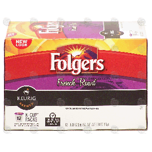 Keurig Folgers french roast, medium-dark roast coffee, 12 K-cup3.38-oz