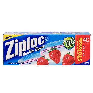 Ziploc  double zipper, multi-purpose gallon size storage bags, eas 38ct