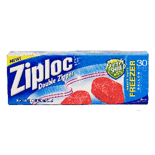 Ziploc  double zipper gallon size freezer bags, easy open tabs, 10 28ct