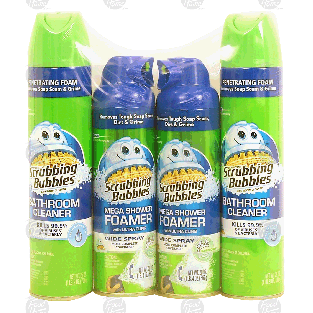 Scrubbing Bubbles  2 25-oz. bathroom cleaner, 2-mega shower foamer4-ct