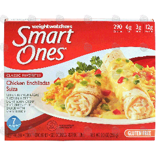 Weight Watchers Smart Ones chicken enchiladas suiza; in a zesty li9-oz