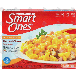 Weight Watchers Smart Ones ham and cheese scramble on a bed of 6.49-oz