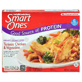 Weight Watchers Smart Ones teriyaki chicken & vegetables over brow9-oz