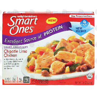 Weight Watchers Smart Ones chipotle lime chicken with peppers, zuc9-oz