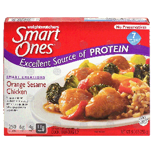 Weight Watchers Smart Ones orange sesame chicken with vegetables a9-oz