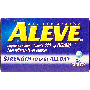 Aleve All Day Strong noproxen sodium tablets, 220mg pain reliever 24ct