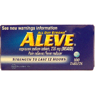 Aleve All Day Strong naproxen sodium tablets, 200mg pain reliever100ct