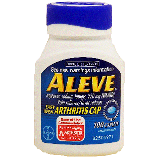 Aleve easy open naproxen sodium caplets, 220 mg 100ct