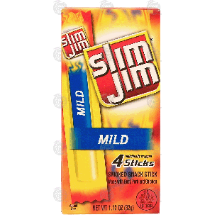 Slim Jim  mild smoked snack stick, 4-count 1.12oz