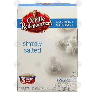 Orville Redenbacher's Gourmet Naturals simply salted, 50% less f8.07oz