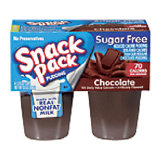Snack Pack  sugar free chocolate pudding, 4 3.25-oz.  13oz