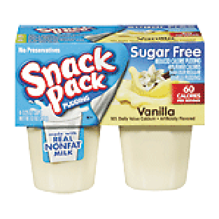 Snack Pack  sugar free vanilla pudding, 4 3.25-oz. cups 13oz