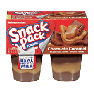 Snack Pack  chocolate caramel pudding, 4 3.25-oz. cups. 13oz