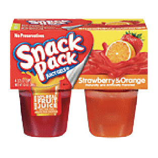 Snack Pack Juicy Gels strawberry & orange gelatin, 4 3.25-oz. cups13oz