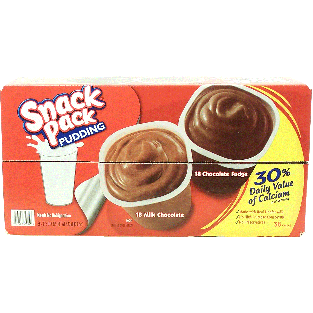 Snack Pack  pudding 18-milk chocolate and 18-chocolate fudge, 368.43lb