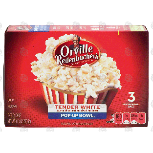 Orville Redenbacher's  gourmet white corn, 100% whole grain, 3 p9.18oz