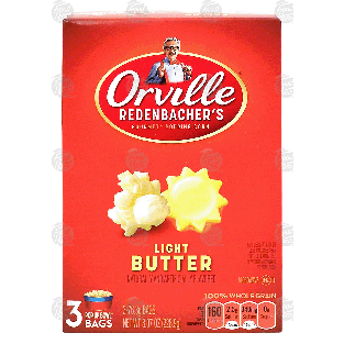 Orville Redenbacher's  light butter popcorn, pop up bowl bags, 18.07oz