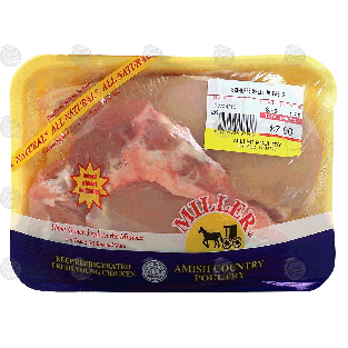 Miller  split chicken breasts, skinless, price per pound 1lb