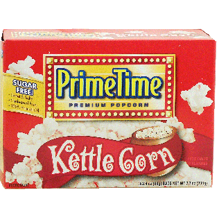 Prime Time  kettle corn microwave popcorn, 3-2.4 bags, sugar free7.2oz