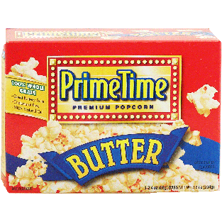 Prime Time  butter microwave popcorn, 3 2.4-ounce bags, 100% whol7.2oz