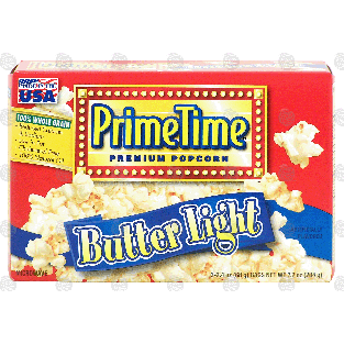 Prime Time  butter light microwave popcorn, 3-2.4 oz bags, 100% w7.2oz