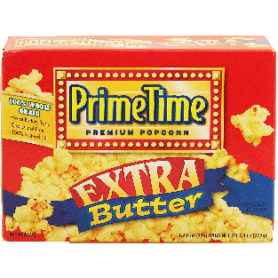 Prime Time  extra butter flavor microwave popcorn, 3-2.6 oz bags,7.8oz